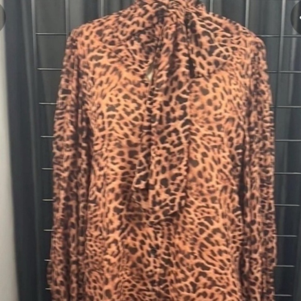 Leopard Print Long Sleeve Blouse From CHICOS  NWOT